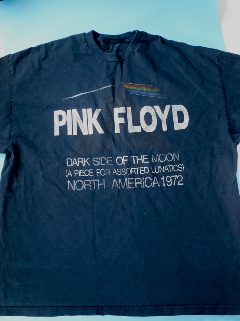 Pink Floyd Mens 2XLT Dark Side Of Moon 1972 North America Tour T-Shirt Navy Blue